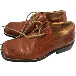 Vintage La Milano Kids Size 2.5 Brown Leather Oxford Shoes Preppy Easter